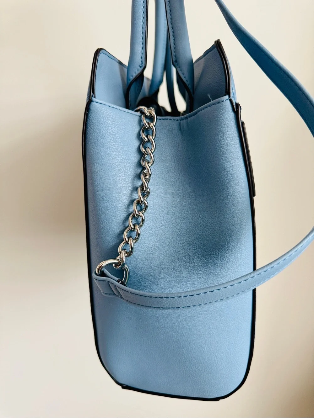 Nine West Blue Bow Satchel Purse Crossbody Shoulder Bag Chain Strap NWOT